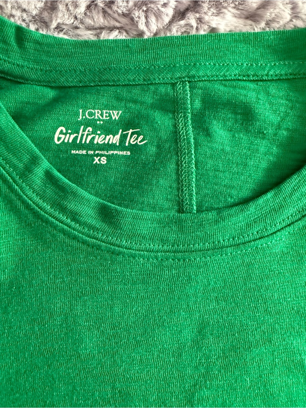J. Crew | Girlfriend Long-sleeve Tee in Green | XS